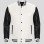 Men's Black Leather and White Wool Varsity Jacket