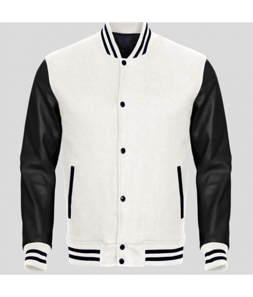 WOOL/LEATHER VARSITY JACKET MEN LARGE