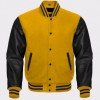 Men's Black and Yellow Baseball Varsity Jacket Men's Black and Yellow Baseball Varsity Jacket