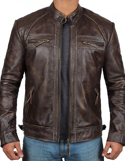 Men's Brown Genuine Lambskin Motorcycle Leather Jacket Men's Brown Genuine Lambskin Motorcycle Leather Jacket