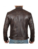 Men's Brown Genuine Lambskin Motorcycle Leather Jacket