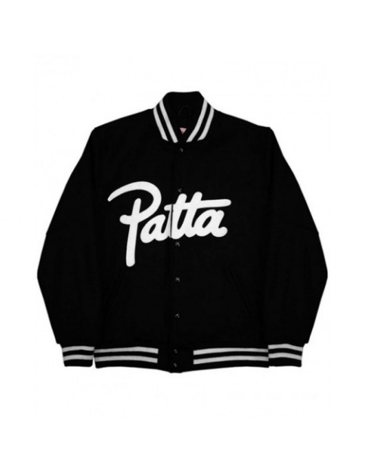 Men's Patta Varsity Black Jacket