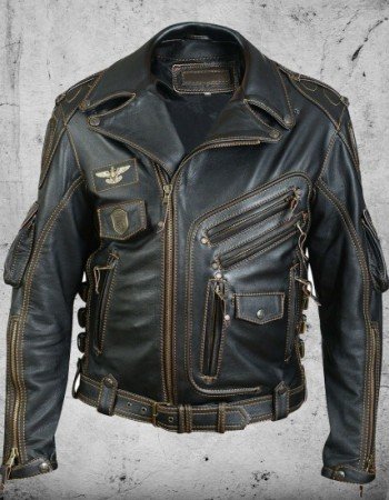 Men's Premium Cowhide Leather Motorcycle Jacket