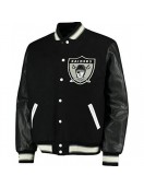 Men's Raiders Black Letterman Jacket