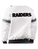 Men's Raiders White Satin Varsity Bomber Jacket