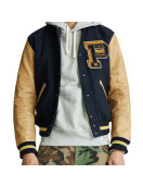 Men's State Champs Blue and Brown Varsity Jacket