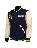 Men's Tommy Hilfiger College Navy Seattle Seahawks Full-Zip Varsity Jacket