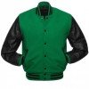 Men's Varsity Black and Green Jacket Men's Varsity Black and Green Jacket