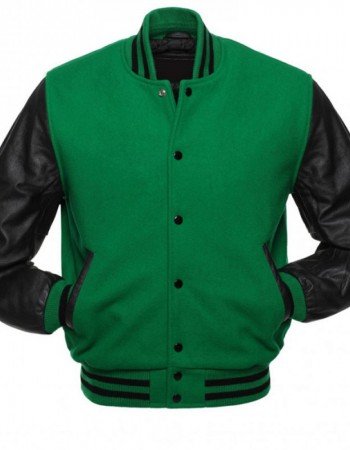 Men's Varsity Black and Green Jacket