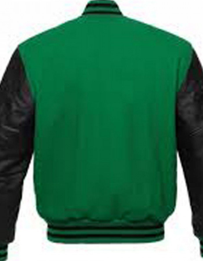 Men's Varsity Black and Green Jacket Men's Varsity Black and Green Jacket
