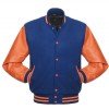 Men's Varsity Orange and Royal Blue Letterman Jacket Men's Varsity Orange and Royal Blue Letterman Jacket