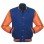 Men's Varsity Orange and Royal Blue Letterman Jacket