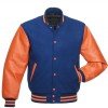 Men's Varsity Orange and Royal Blue Letterman Jacket Men's Varsity Orange and Royal Blue Letterman Jacket