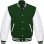Men's White and Green Leather Bomber Varsity Jacket
