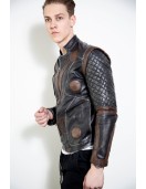 Mens 2 In 1 Thor Vintage Moto Quilted Leather Jacket