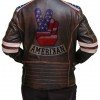 Mens American Flag Brown Leather Jacket Mens American Flag Brown Leather Jacket