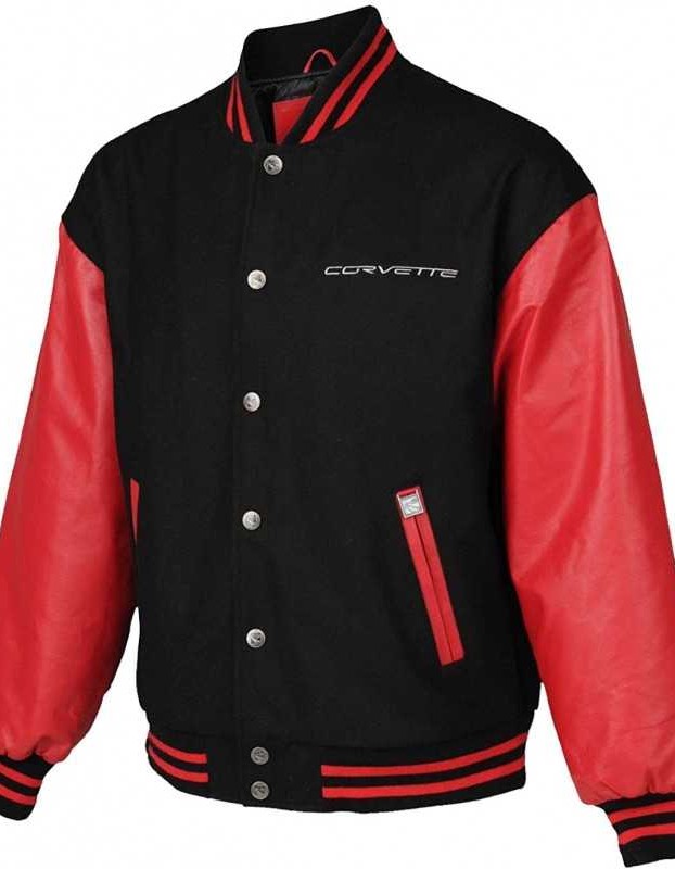 Mens Baseball Corvette Varsity Round Collar Bomber Letterman Jacket Mens Baseball Corvette Varsity Round Collar Bomber Letterman Jacket