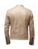 Mens Beige Leather Jacket