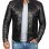 Mens Black Cafe Racer Biker Leather Jacket