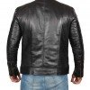 Mens Black Cafe Racer Biker Leather Jacket Mens Black Cafe Racer Biker Leather Jacket