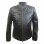 Mens Black Padded Biker Leather Jacket