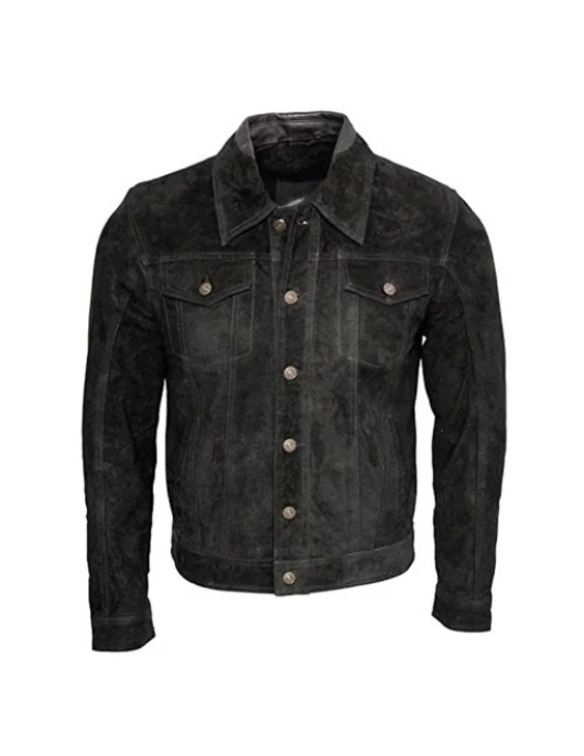 Mens Black Suede Leather Jacket