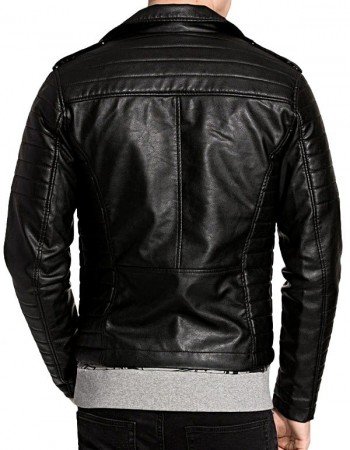 Mens Brando Style Real Leather Biker Jacket Black Mens Brando Style Real Leather Biker Jacket Black