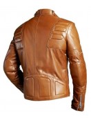 Mens Brown Padded Leather Jacket