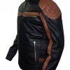 Mens Brown Strips Motorbike Leather Jacket Mens Brown Strips Motorbike Leather Jacket
