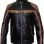 Mens Brown Strips Motorbike Leather Jacket