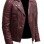 Mens Burgundy Color Biker Style Leather Jacket