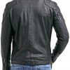 Mens Cafe Racer Motorcycle Leather Jacket Black with White Stripes Mens Cafe Racer Motorcycle Leather Jacket Black with White Stripes