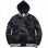 Mens Casual Black Bomber Satin Hooded Varsity Jacket