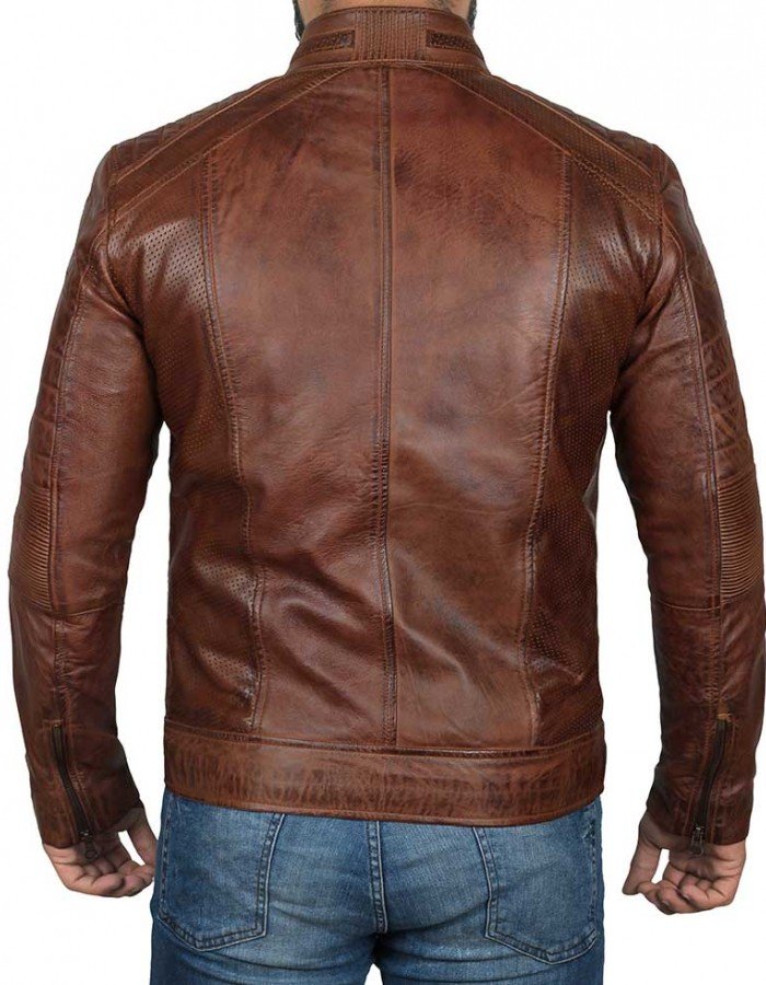 Mens Cognac Brown Motorcycle Distressed Leather Jacket Mens Cognac Brown Motorcycle Distressed Leather Jacket
