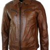 Mens Distressed Leather Biker Jacket Belted Brown Fur Collar Mens Distressed Leather Biker Jacket Belted Brown Fur Collar