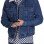 Mens Faux Shearling Fur Denim Jacket Blue
