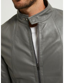 Mens Grey Leather Jacket