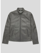 Mens Grey Leather Jacket