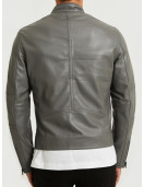 Mens Grey Leather Jacket