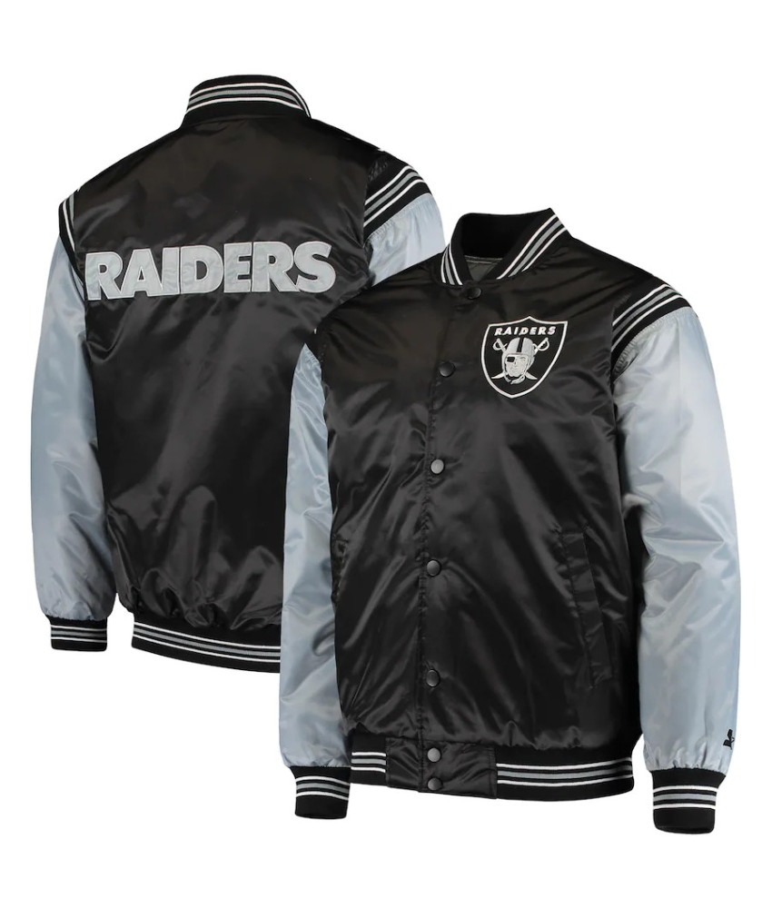 LAS VEGAS RAIDERS WOOL & LEATHER VARSITY JACKET