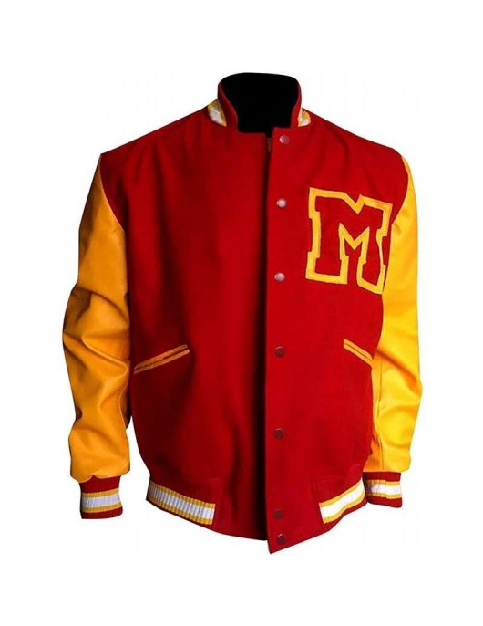 Mens Michael Jackson Thriller M Logo Varsity Letterman Jacket