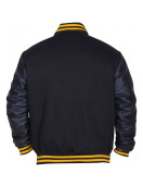 Mens Pittsburgh Pirates P Logo Baseball Majestic Varsity Black Letterman Bomber Jacket