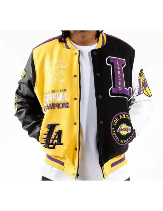 Mens Pro Standard Los Angeles LAKERS LOGO Varsity Jacket