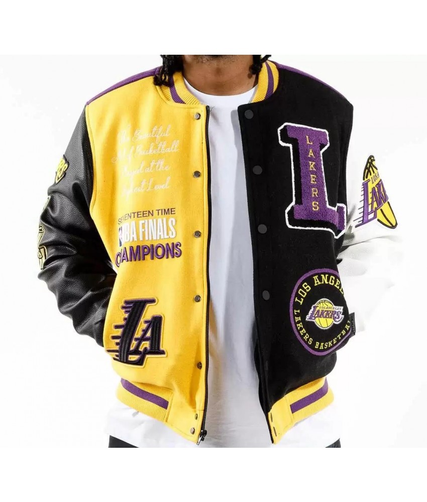 Men's Pro Standard Camo Los Angeles Lakers Satin Full-Snap Jacket