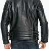 Mens Quilted Rub Off Leather Jacket Distressed Black Mens Quilted Rub Off Leather Jacket Distressed Black