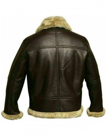 Mens RAF Bomber Ginger Sheepskin Leather Aviator Jacket