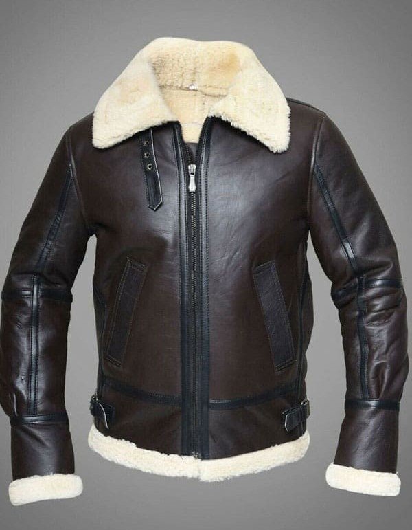 Mens RAF Sheepskin Leather Flying Jacket Dark Brown Mens RAF Sheepskin Leather Flying Jacket Dark Brown