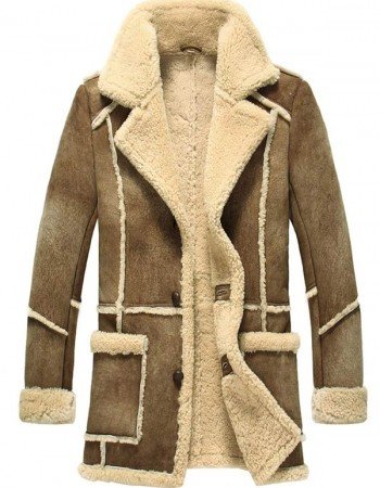  Mens Reacher Style Brown Suede Leather Coat