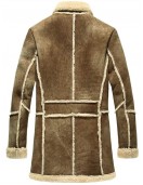 Mens Reacher Style Brown Sheepskin Leather Coat
