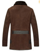 Mens Shearling Brown Reacher Style Coat